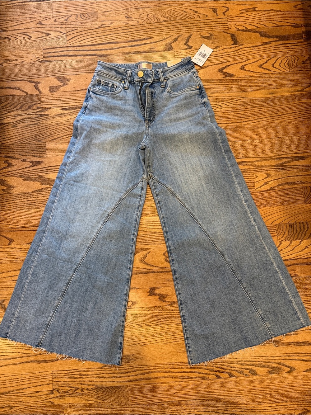 Kut from the Kloth Light Blue Wide-Leg Paneled Jeans